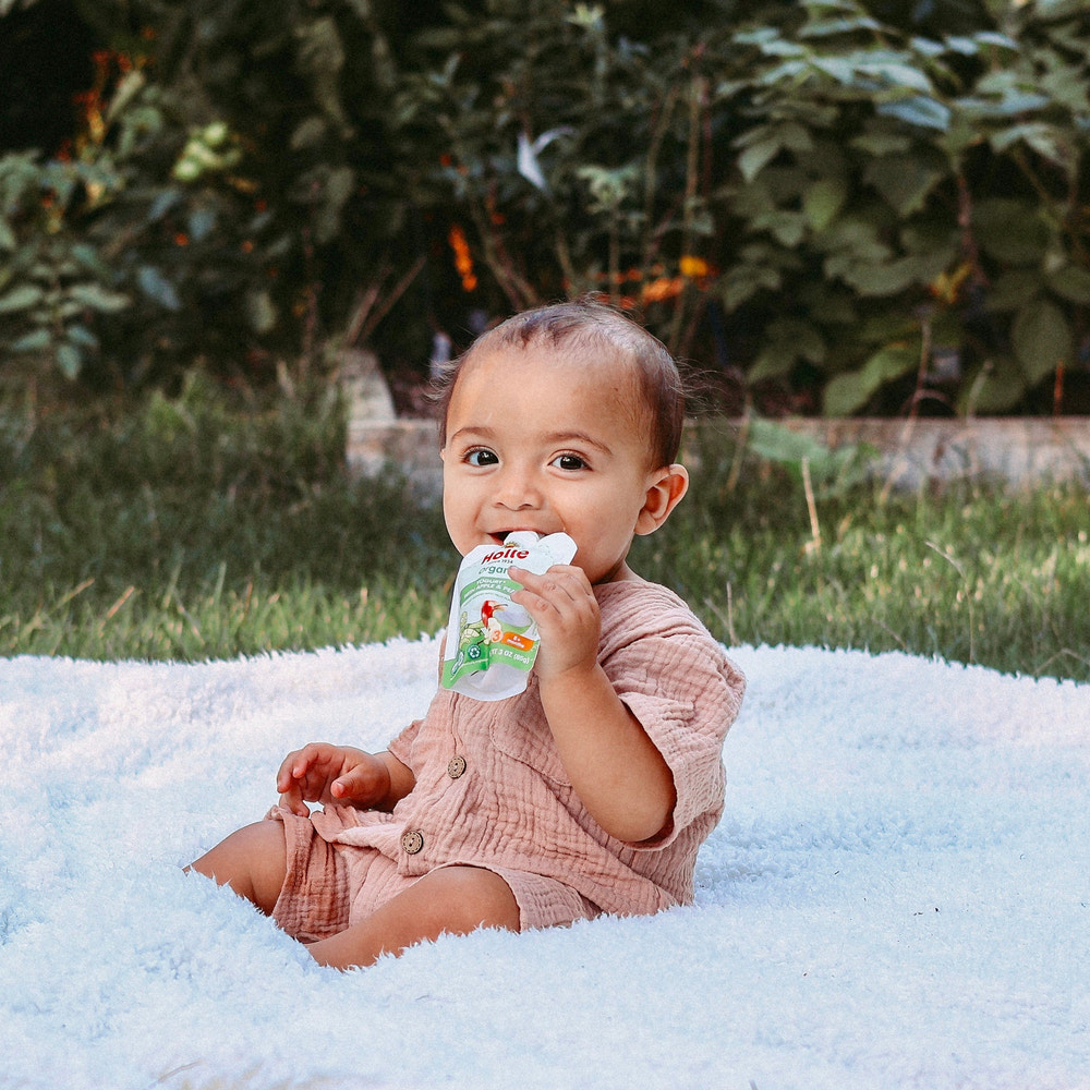 Holle Organic Yogurt Pouches - Apple & Pear for babies, nutritious and delicious snack option.