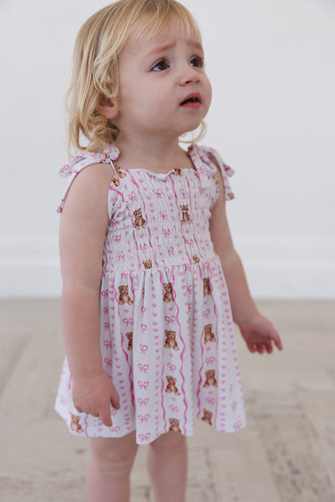 Cherie - Smocked Diaper Dress Set
