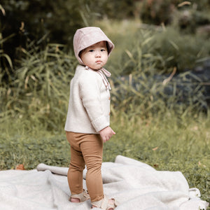 Brimmed Blush Linen Bonnet