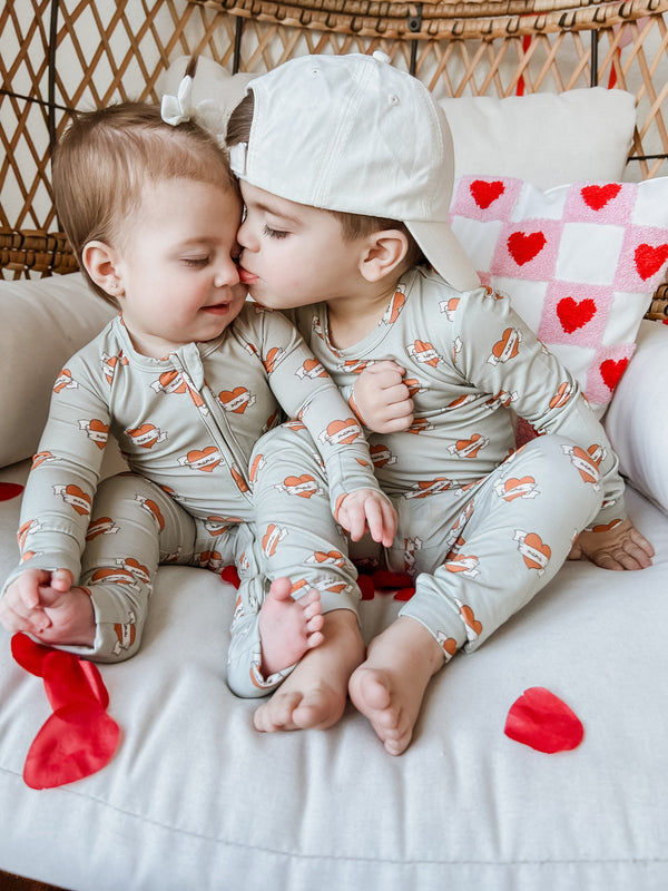 Mama Tattoo Hearts 2pc Bamboo Pajamas