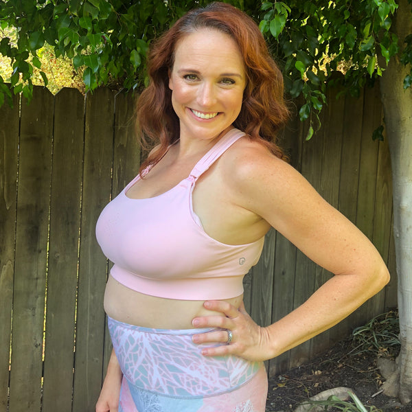 Chloe 3 Running Nursing Sports Bra (Blush Pink)