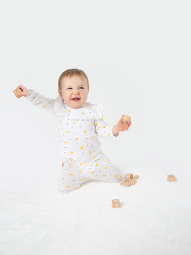 Organic Cotton Leggings - Yellow Hearts