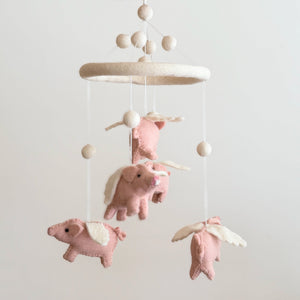 Felt Baby Mobile - Flying Pig