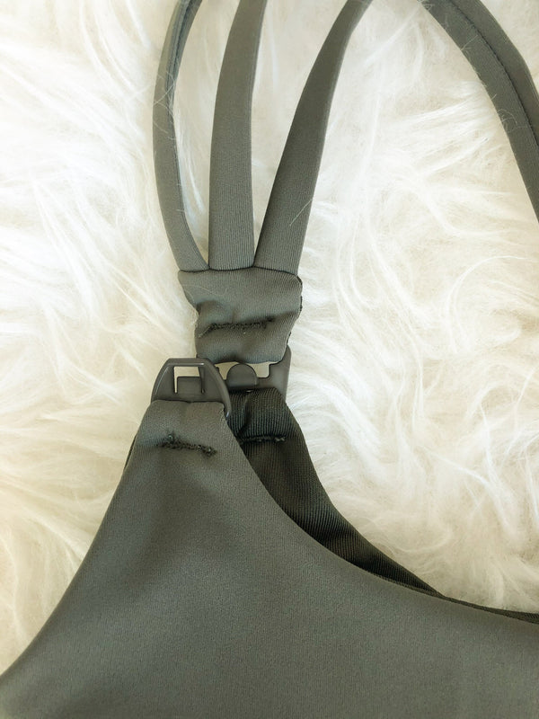 Chloe 3 Running Nursing Sports Bra (Dark Olive)