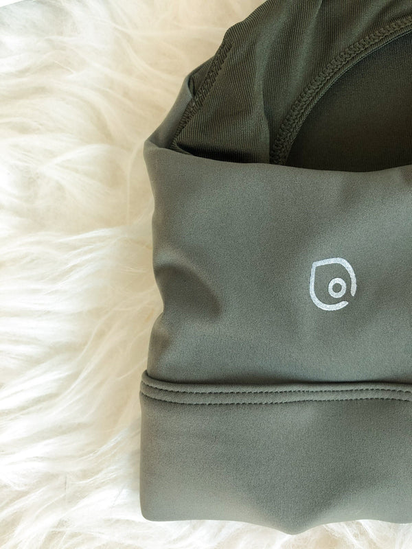 Chloe 3 Running Nursing Sports Bra (Dark Olive)