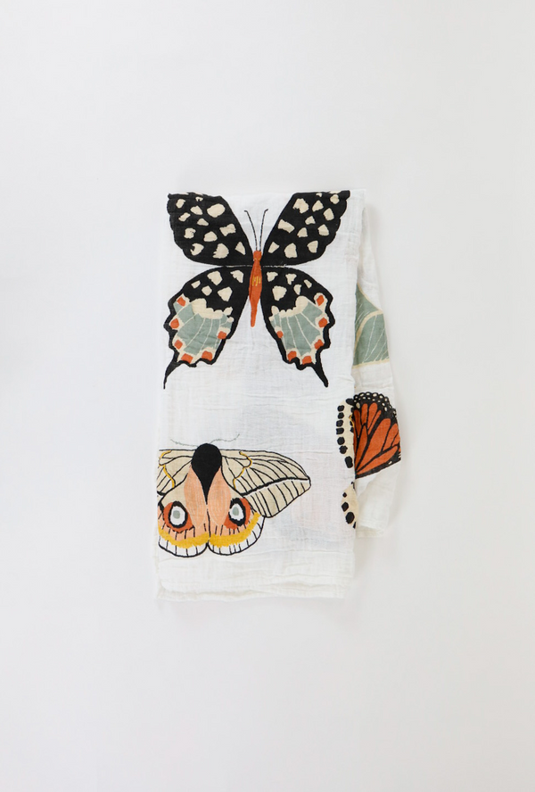 Clementine Kids Butterfly Collector Swaddle 47x47 inch Muslin