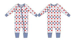 RWB Check Zippy baby bedding in cozy design, angled view showcasing softness and style for peaceful sleep.