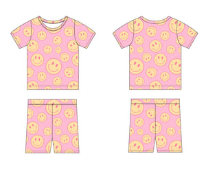 Pink Lemonade Short Set for babies, featuring a vibrant design, perfect for summer outings and playtime.