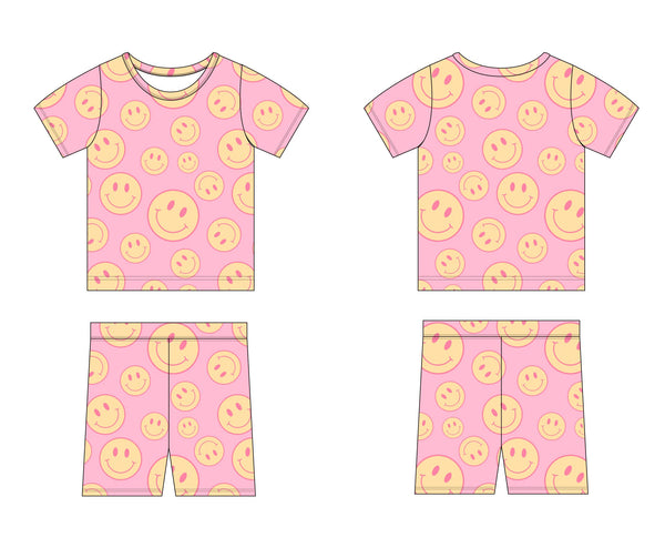 Pink Lemonade Short Set for babies, featuring a vibrant design, perfect for summer outings and playtime.