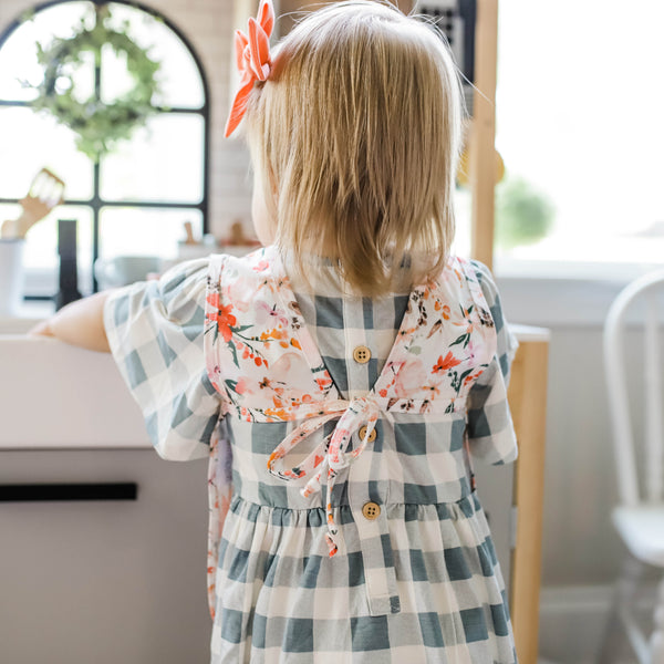 Peachy Dreams Bapron for babies, stylish and practical, shown from angle 11, perfect for mealtime messes.