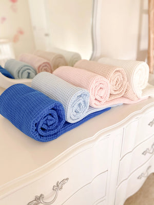 Waffle Blankets - Newborn, Baby, Toddler - 100% Cotton - MOOGCO Baby