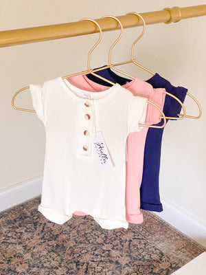 Baby Romper - (Newborn-12 months) White, Navy Blue, Pink, Camel Brown