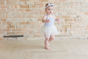 Cosette - Smocked Tulle Bodysuit Dress
