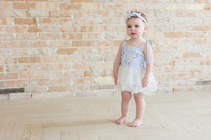 Cosette - Smocked Tulle Bodysuit Dress
