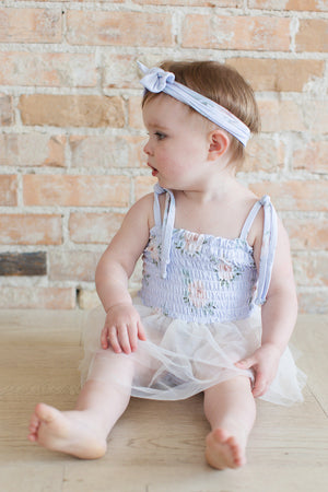 Cosette - Smocked Tulle Bodysuit Dress