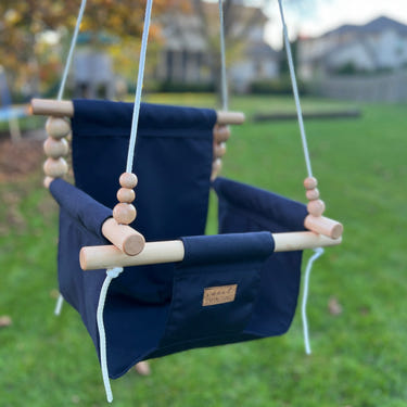 Premium Outdoor High Back Swing in Navy - Comfortable and stylish for outdoor relaxation.