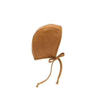 Rust Linen Bonnet Cotton-Lined