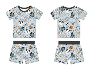 Oogie blue pocket short set for babies, perfect for playtime and comfort in toys and entertainment.