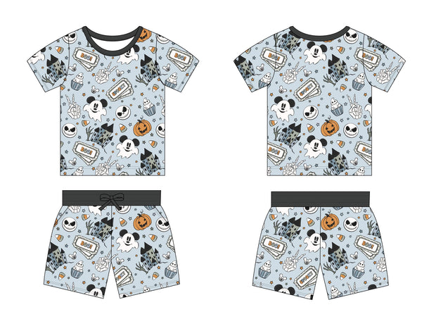 Oogie blue pocket short set for babies, perfect for playtime and comfort in toys and entertainment.