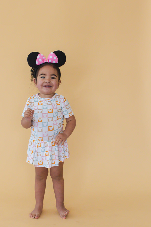 Checkerboard Charm - Bodysuit Dress