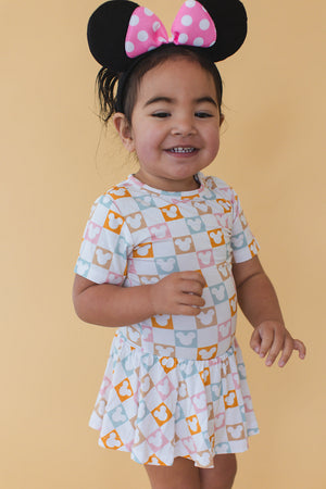 Checkerboard Charm - Bodysuit Dress