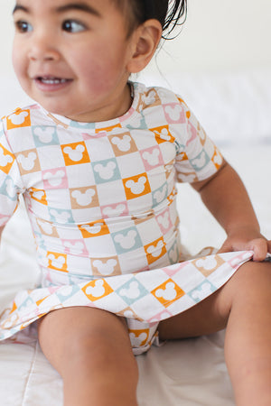 Checkerboard Charm - Bodysuit Dress