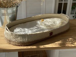 Boho Baby Changing Basket with Jute Accent