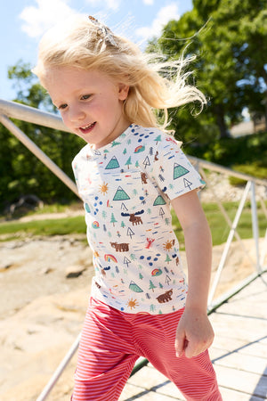 jogger set - downeast daydreams, coral stripe