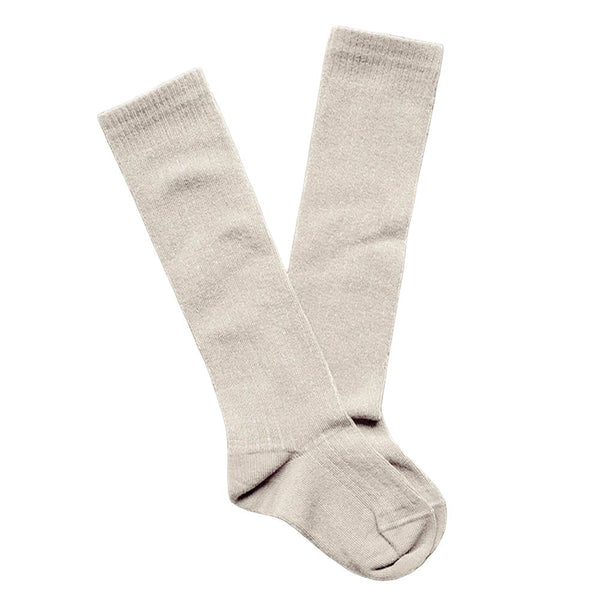 Ribbed oatmeal baby socks, soft and cozy for little feet, perfect for everyday wear.