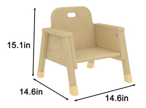 Toddler chair with 6" seat height, angled view showcasing its design and comfort for young children.