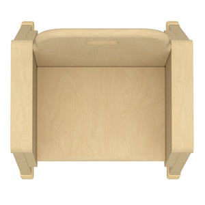 Toddler chair with 6" seat height, angled view showcasing its design and comfort for young children.