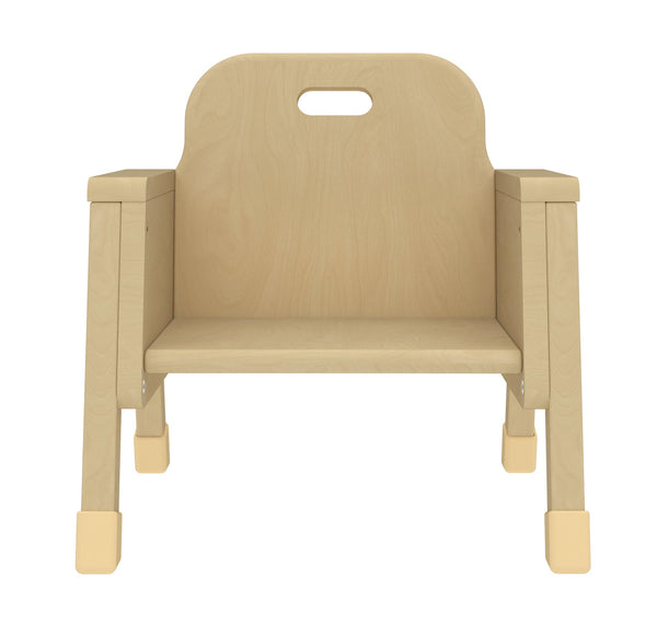Toddler chair with 6" seat height, angled view showcasing its design and comfort for young children.