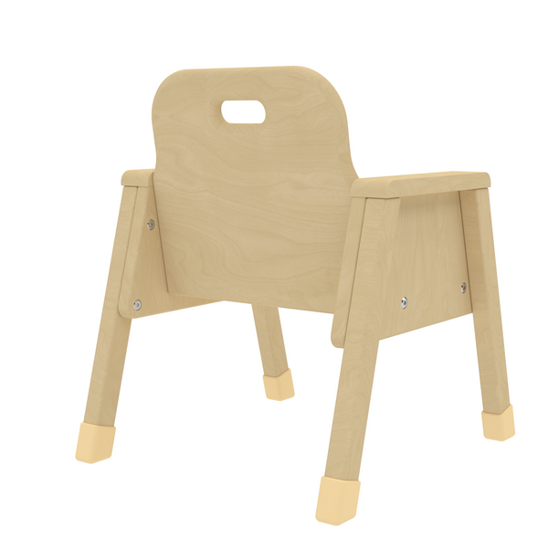 Toddler chair with 8" seat height, angled view showcasing its design and comfort for young children.