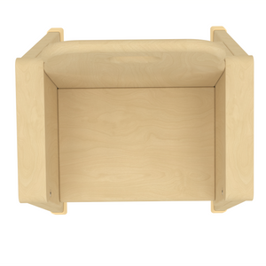 Toddler chair with 8" seat height, angled view showcasing its design and comfort for young children.
