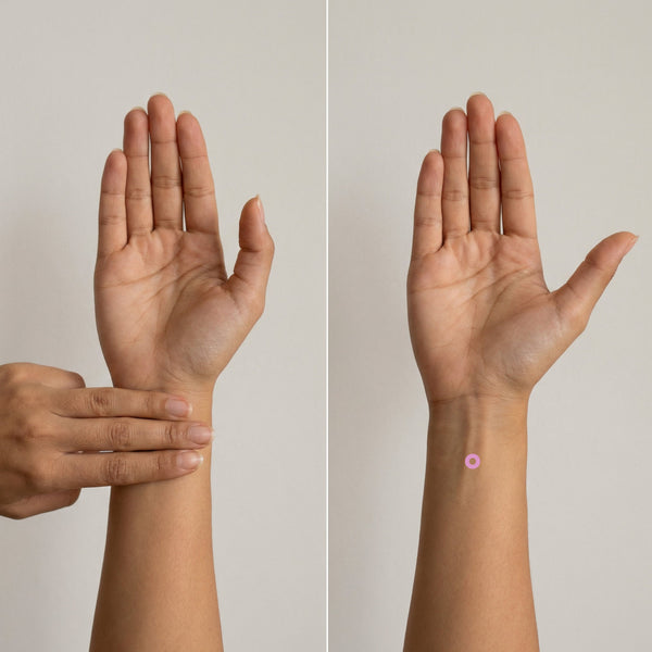 "Nausea Relief Bands for babies, angled view showcasing comfort and wellness support."