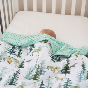 Minky Baby Blanket In The Woods