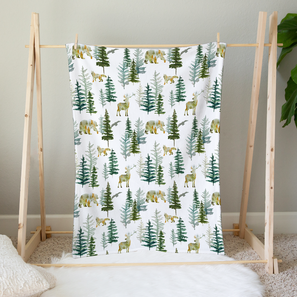 Minky Baby Blanket In The Woods