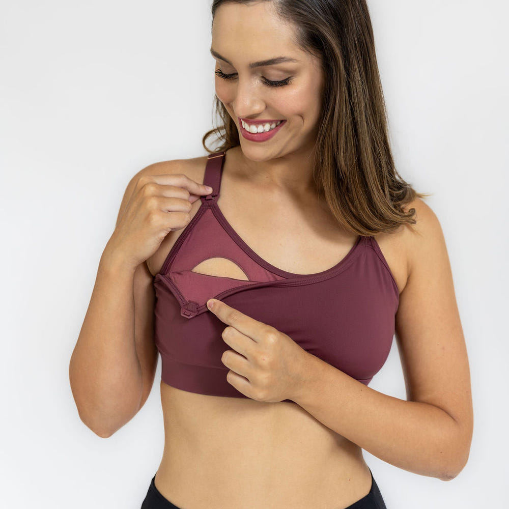 Strappy Back 2.0 Nursing Sports Bra for comfortable breastfeeding and active lifestyles.