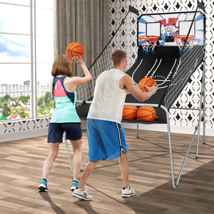 Foldable Double Electronic Basketball Game with 4 Balls Indoor for Kids & Family