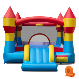 3-in-1 Kids Bouncer with Slide with 520W Blower for Yard
