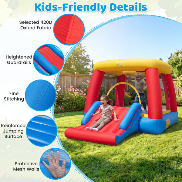 Inflatable Bounce House for Toddlers with 380W Blower Indoor Outdoor Blow Up Jumping Castle