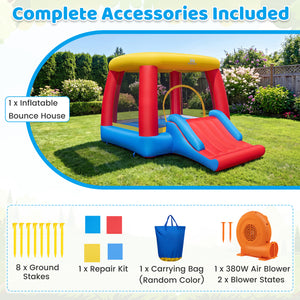Inflatable Bounce House for Toddlers with 380W Blower Indoor Outdoor Blow Up Jumping Castle