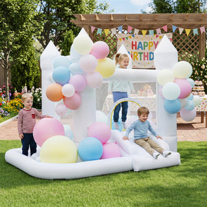 Inflatable Bounce House with Jumping Area Basketball Hoop and 370W Blower