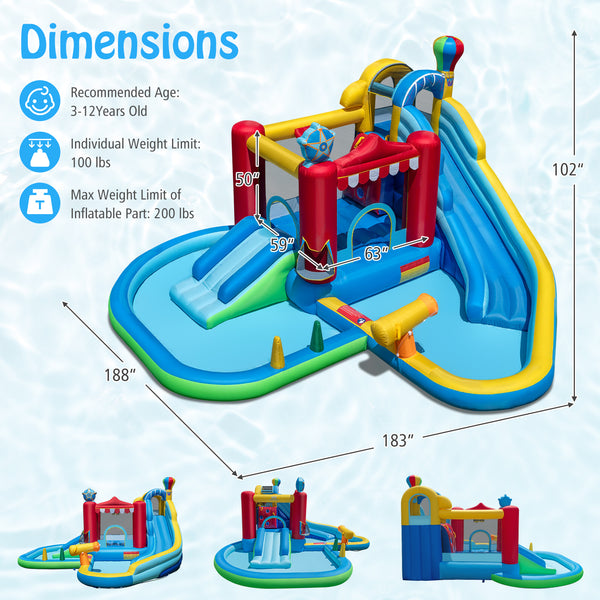 Inflatable Water Park Water Slide Wet Dry Combo Bounce House