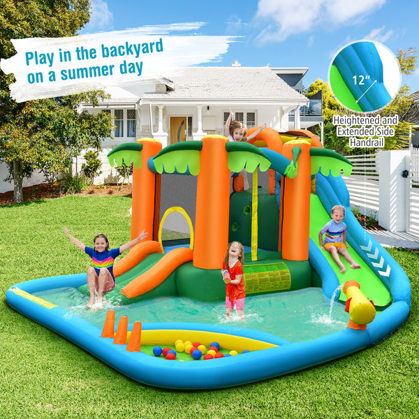 7-in-1 Inflatable Water Slide Park with 780W Blower - Heavy