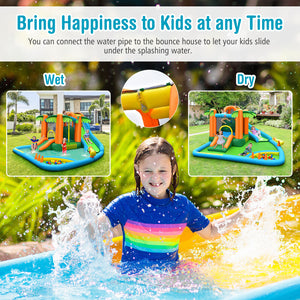 7-in-1 Inflatable Water Slide Park with 780W Blower - Heavy