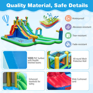 Inflatable Water Slide Park Giant Bounce House with 950W Blower