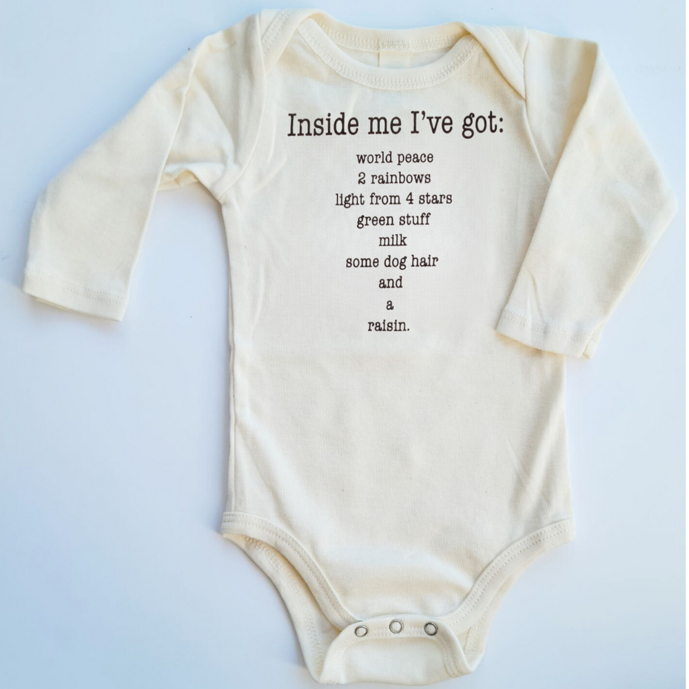 Inside Me Poem Long Sleeve Romper - Soft Fabric for Baby & Toddler