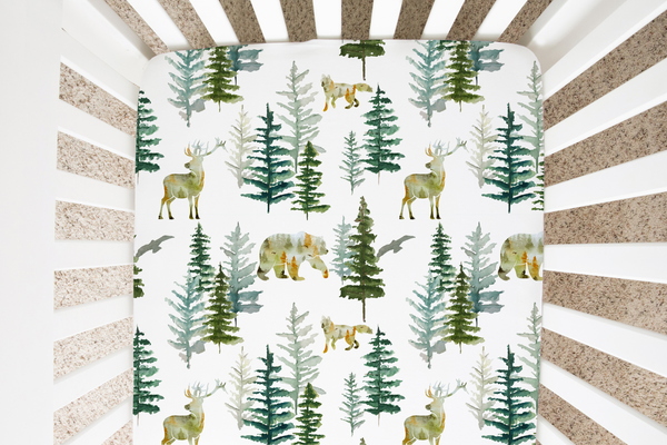 In The Woods Fitted Crib Sheet