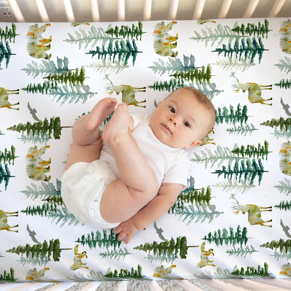 In The Woods Fitted Crib Sheet